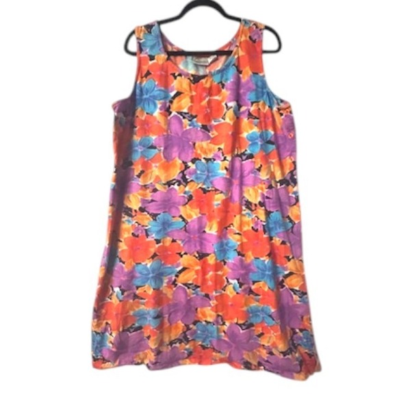 Daffodil By Loungees Tropical Floral Dress XL Sleeveless Orange Vacation Resort - Picture 3 of 16